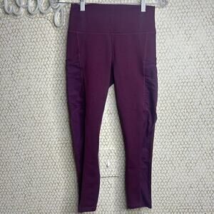 Fabletics Plum Purple Skinny Leg Mesh Peekaboo Athletic Leggings Size S